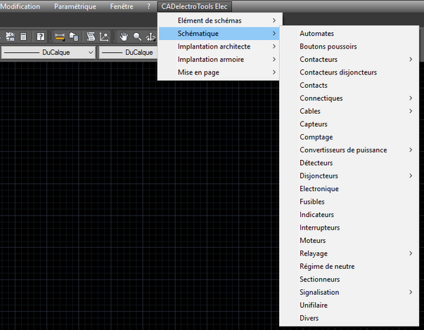 installation du menu menu CADelectroTools chargé
