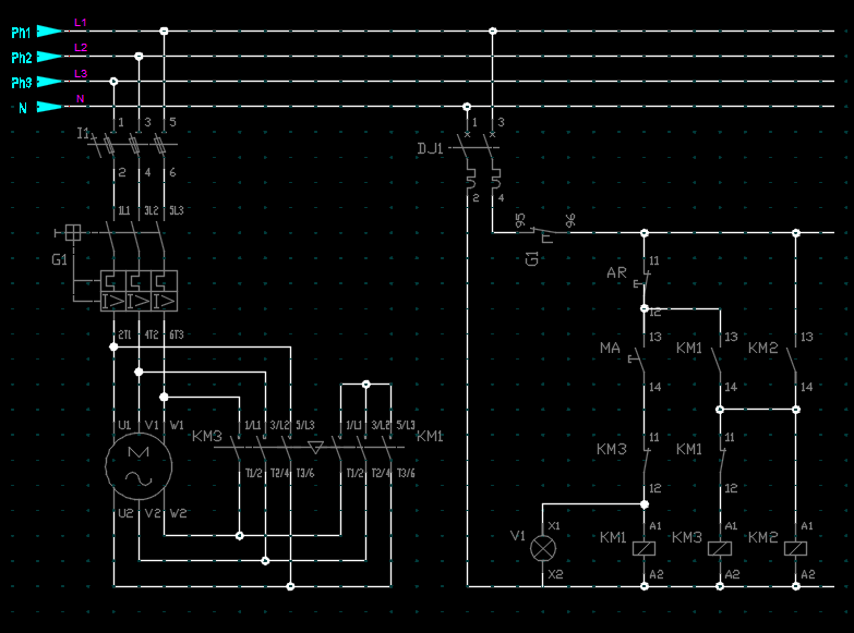 schéma électrique autocad