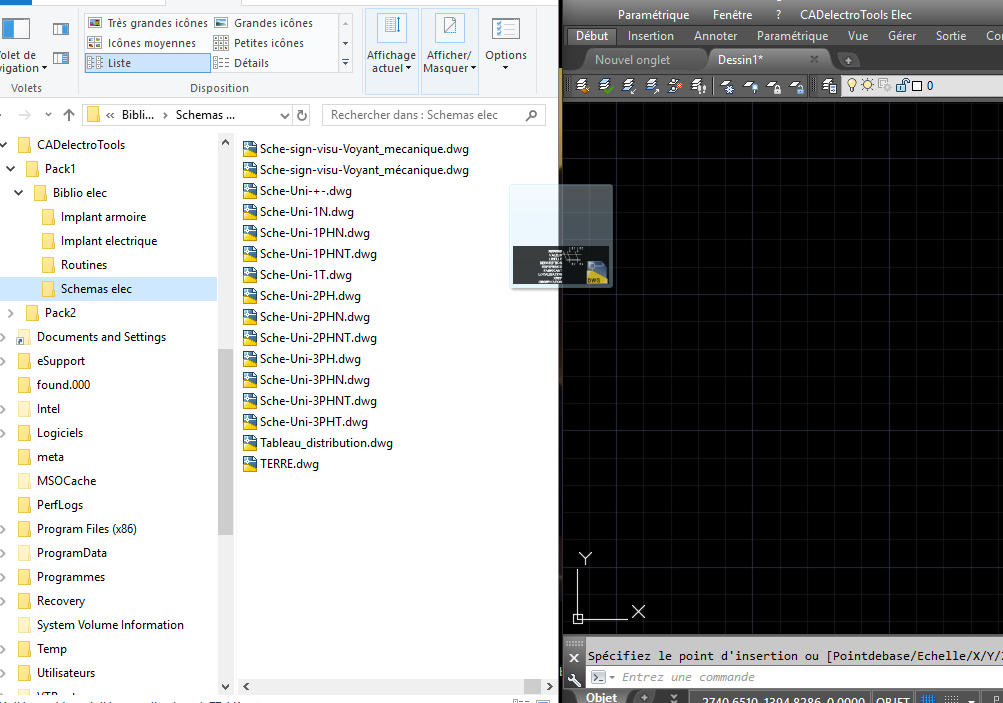 drag and drop bloc autocad