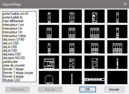 symboles appareillages électriques autocad