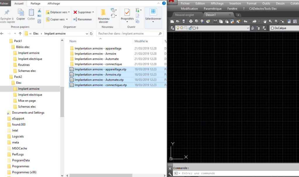 installation palettes outils importation des palettes d'outils