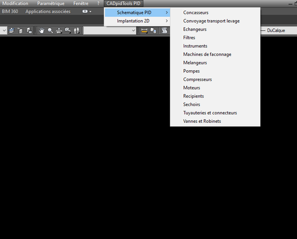 installation menu CADpidTools menu chargé