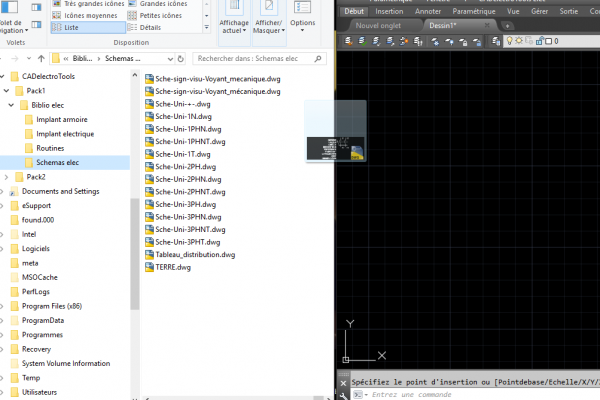 drag and drop bloc autocad